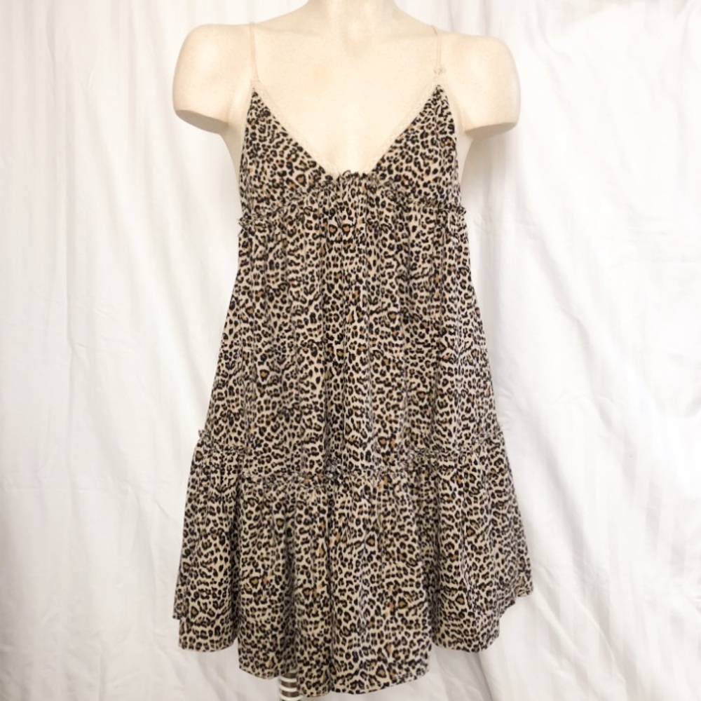 Cheetah Print Flowy Ruffled Mini Dress